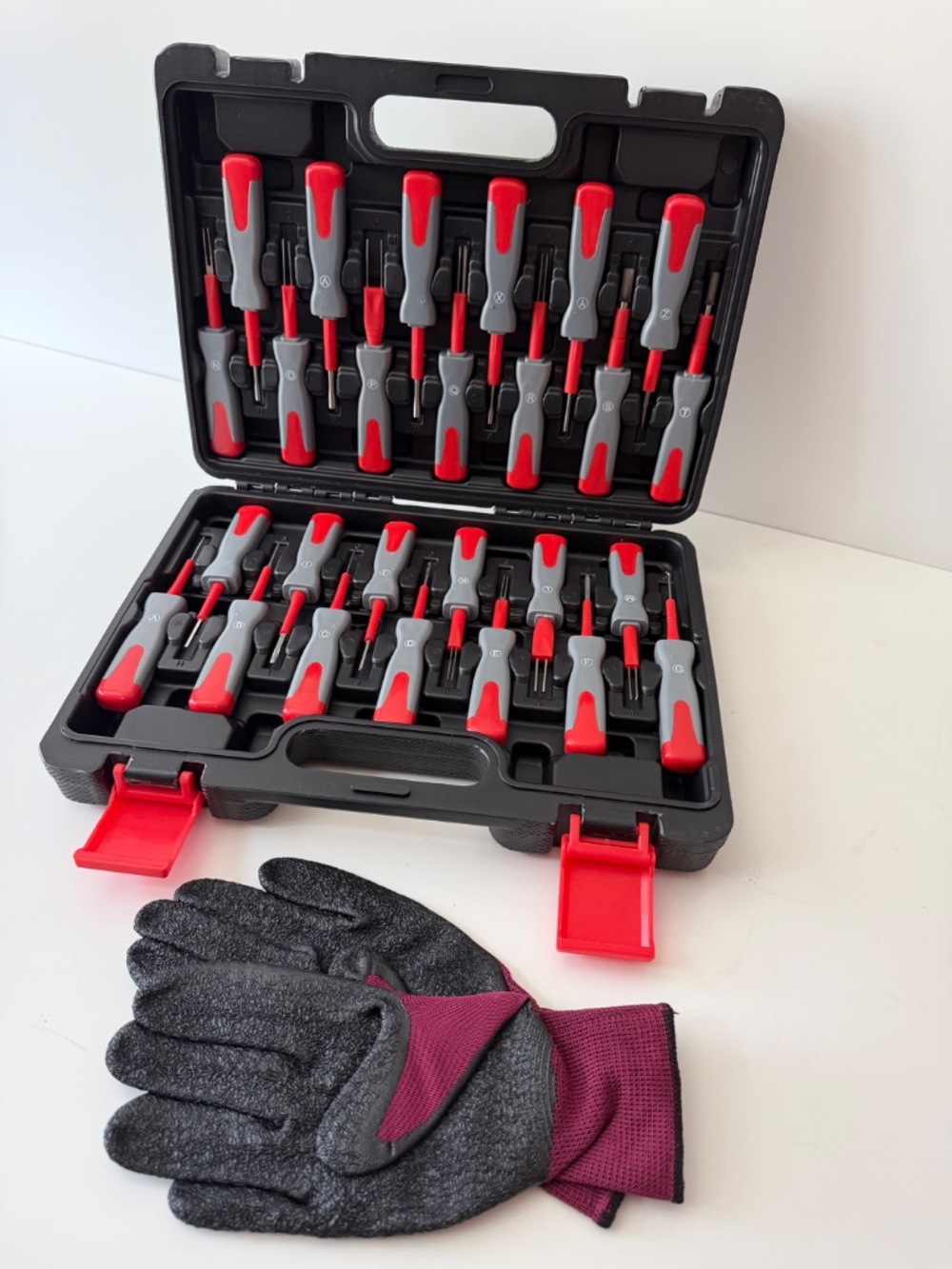 26 Piece Automotive Electrical Terminal Release Tool Kit with Case & Gloves